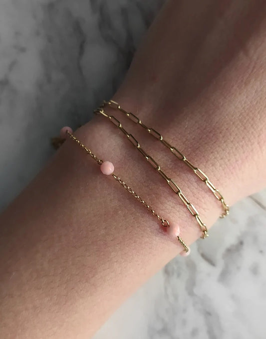 Pink Opal Chain Bracelet