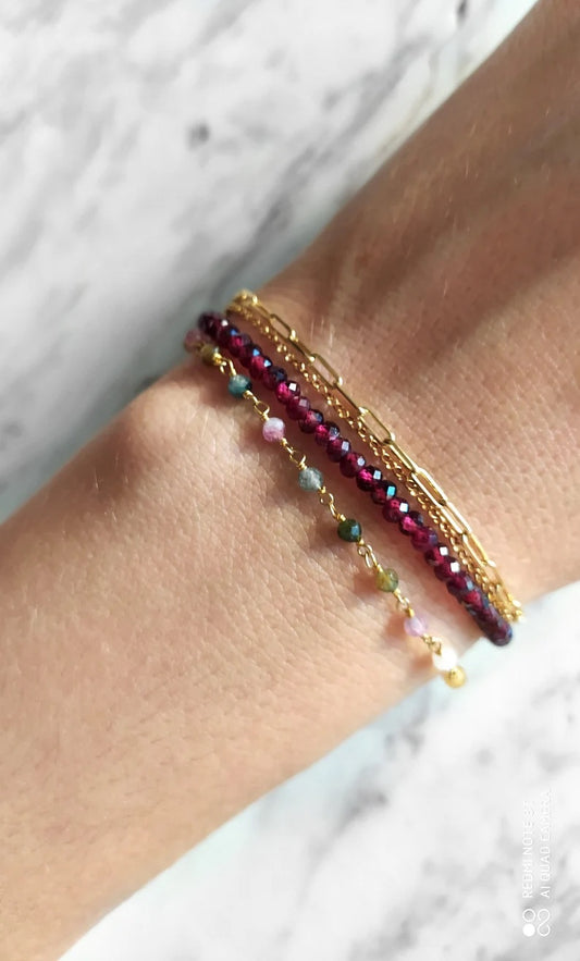 Garnet Beaded Bracelet