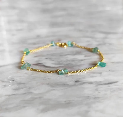 Raw Apatite Chain Bracelet