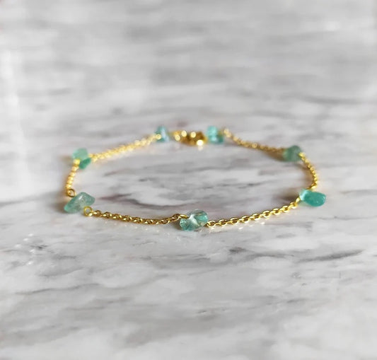 Raw Apatite Chain Bracelet