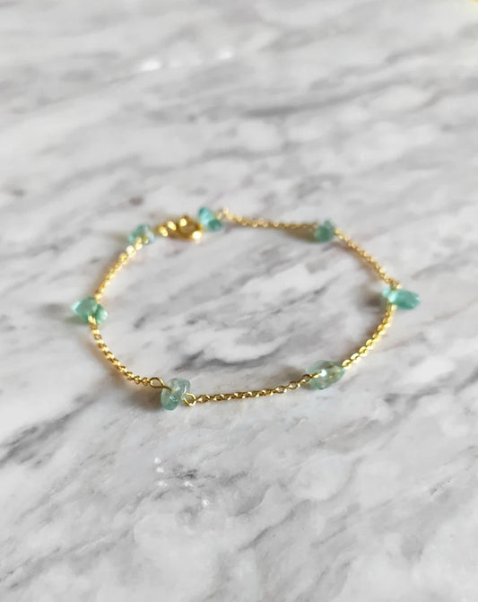 Raw Apatite Chain Bracelet