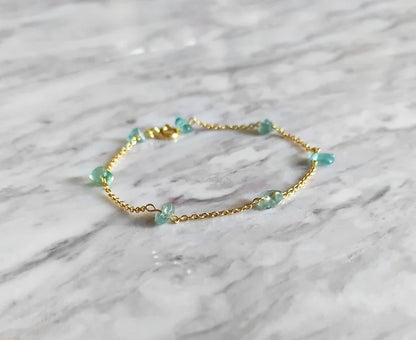 Raw Apatite Chain Bracelet