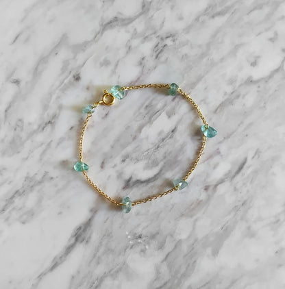 Raw Apatite Chain Bracelet