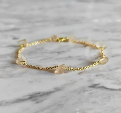 Raw Citrine Chain Bracelet