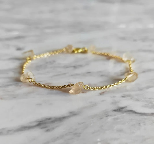 Raw Citrine Chain Bracelet
