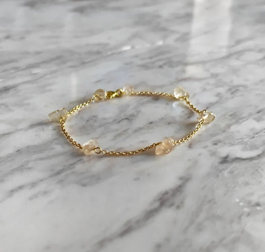 Raw Citrine Chain Bracelet