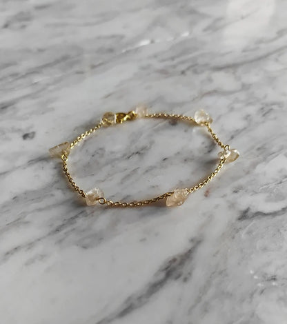 Raw Citrine Chain Bracelet