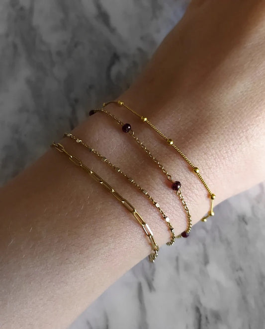 Garnet Chain Bracelet