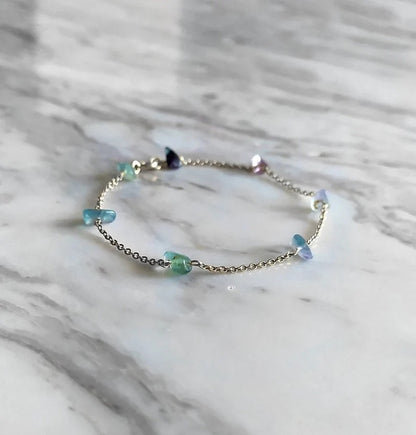 Raw Fluorite Chain Bracelet