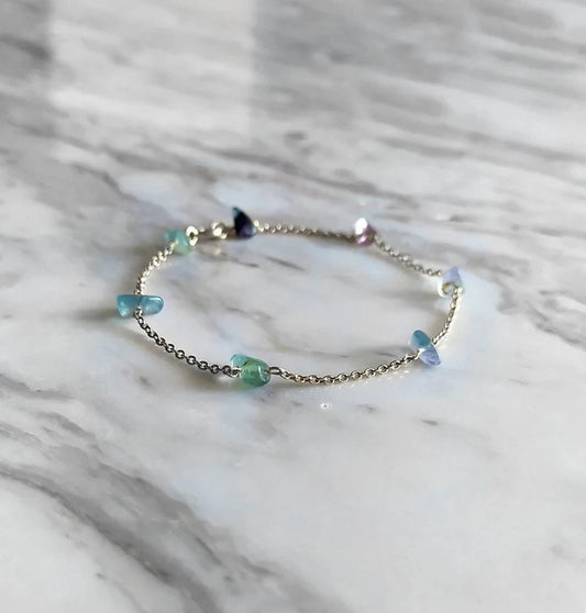 Raw Fluorite Chain Bracelet