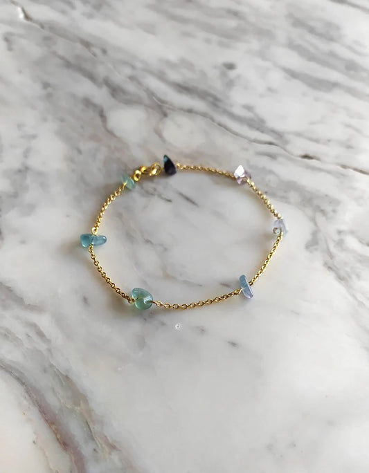 Raw Fluorite Chain Bracelet
