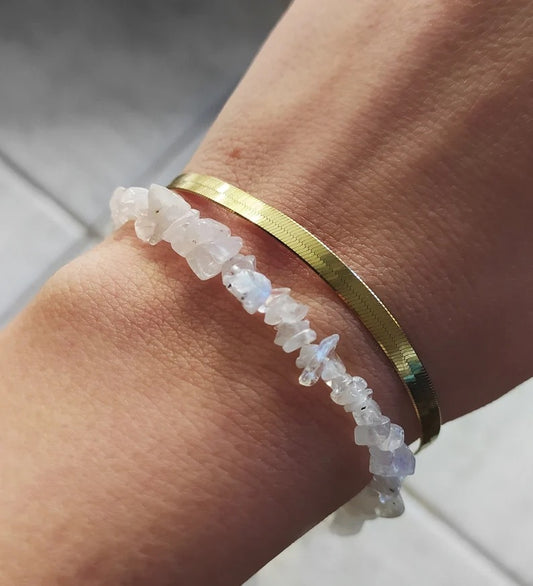 Raw Moonstone Beaded Bracelet