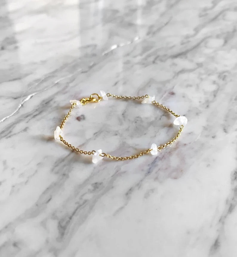 Raw Moonstone Chain Bracelet