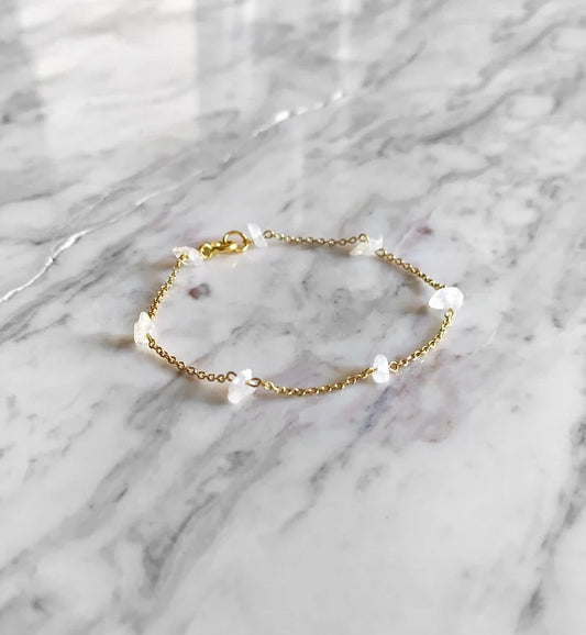 Raw Moonstone Chain Bracelet