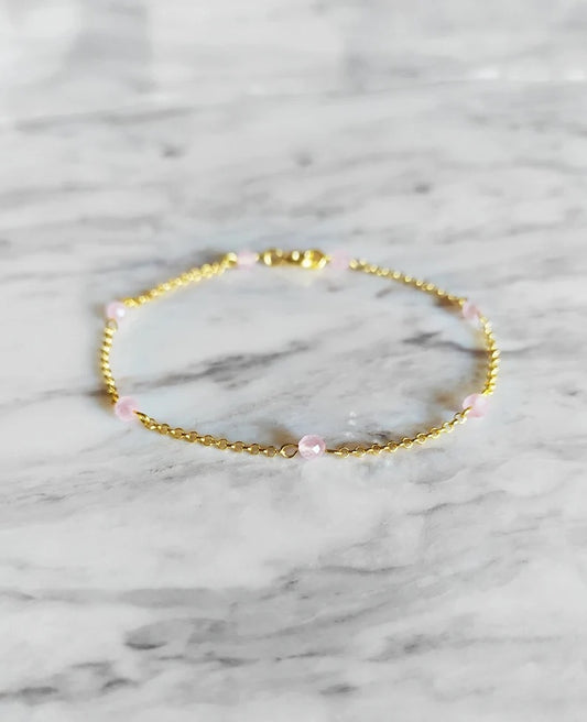 Rose Quartz Chain Bracelet