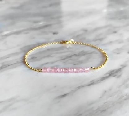 Rose Quartz Bar Bracelet