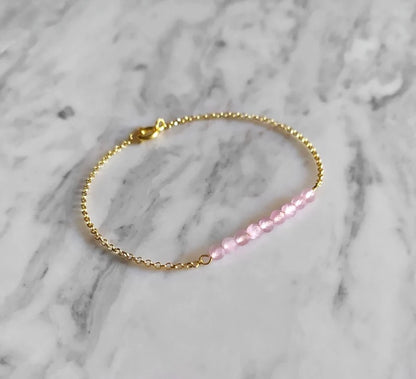 Rose Quartz Bar Bracelet
