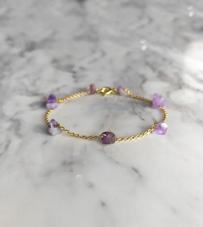 Raw Amethyst Chain Bracelet