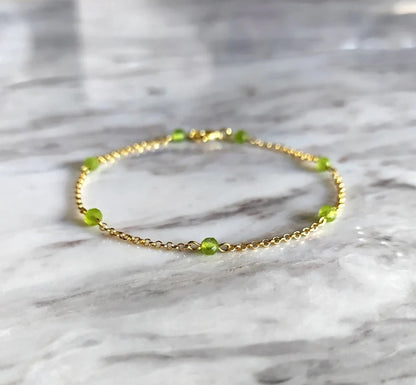 Peridot Chain Bracelet