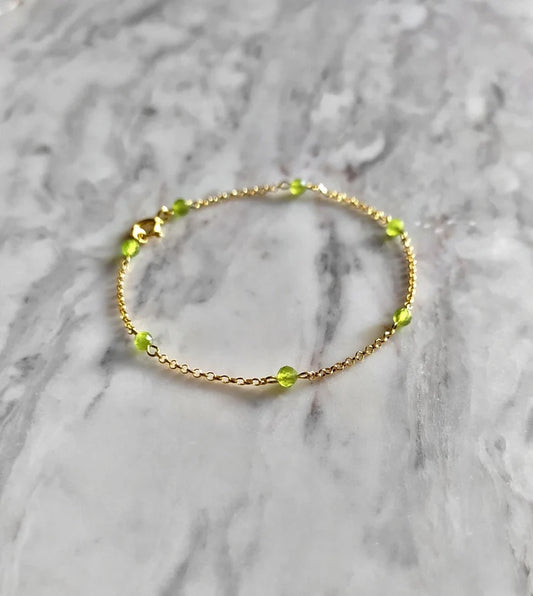 Peridot Chain Bracelet