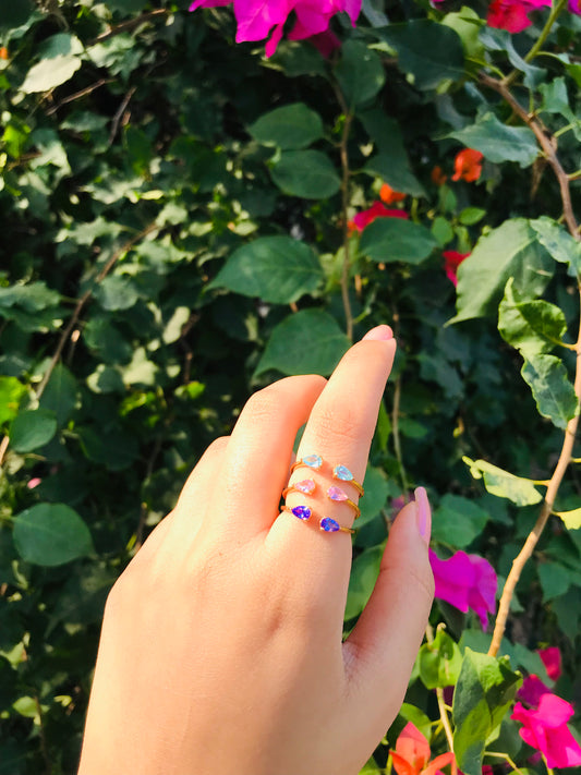 Twin Pear Finger Cuff Ring