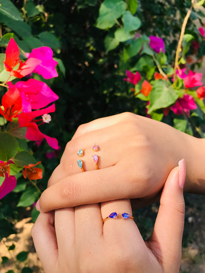 Twin Pear Finger Cuff Ring