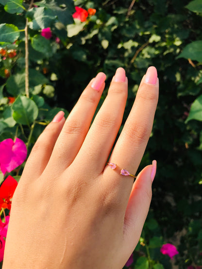 Twin Pear Finger Cuff Ring