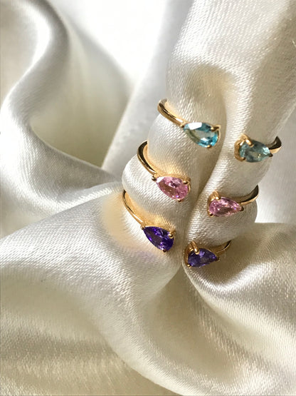 Twin Pear Finger Cuff Ring