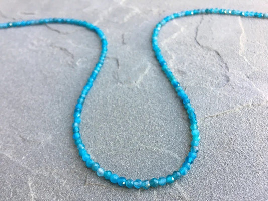 Dainty Neon Apatite Beaded Necklace