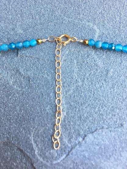 Dainty Neon Apatite Beaded Necklace