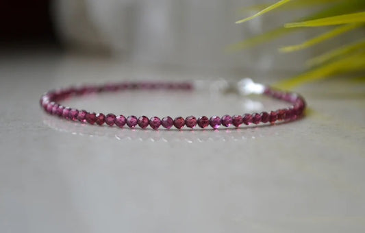 Garnet Beaded Bracelet