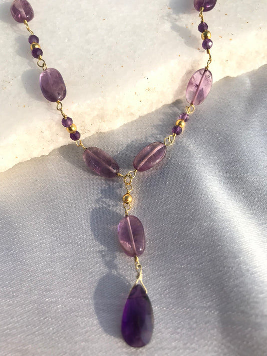 Purple Rain Lariat Necklace
