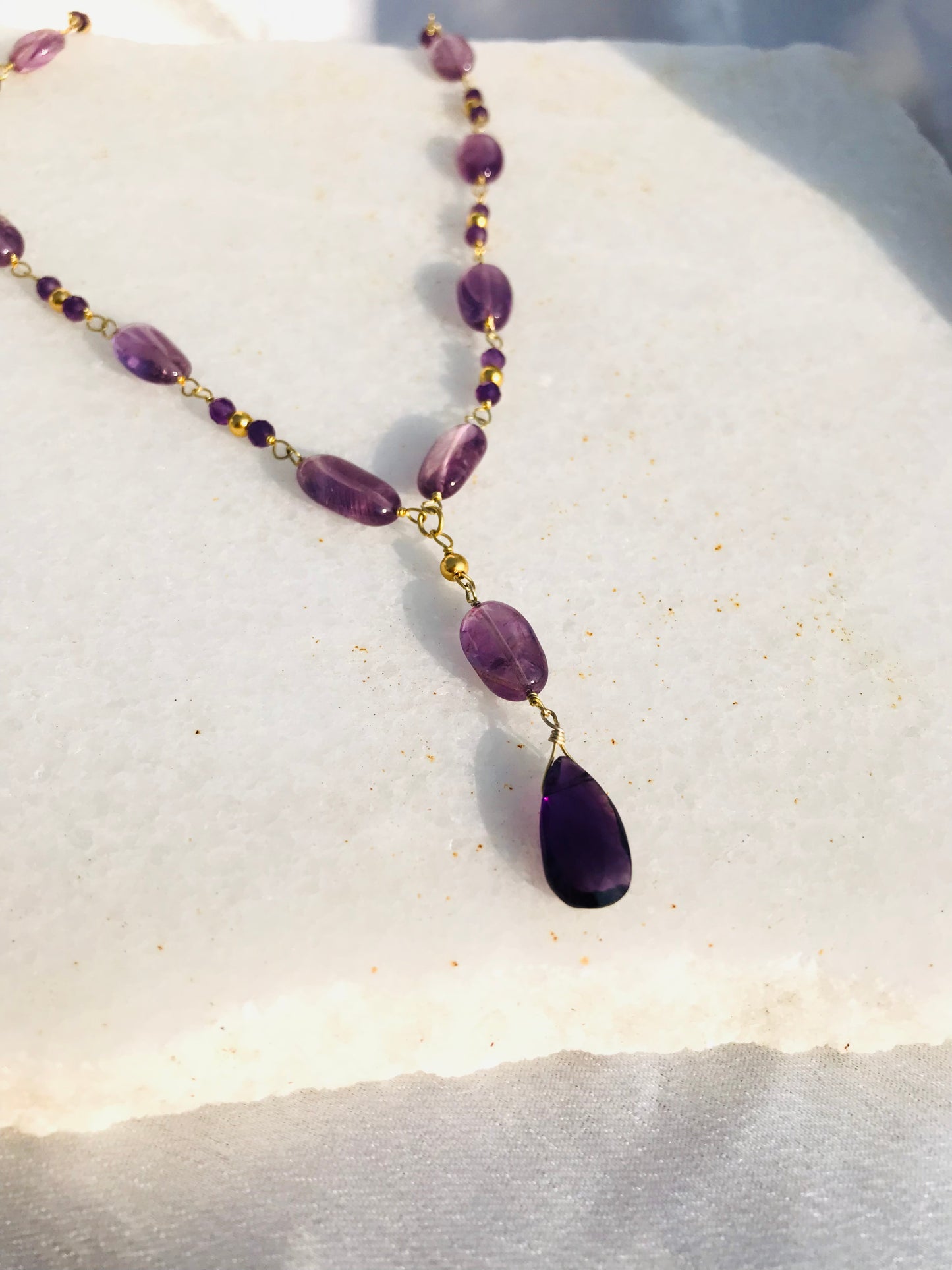 Purple Rain Lariat Necklace