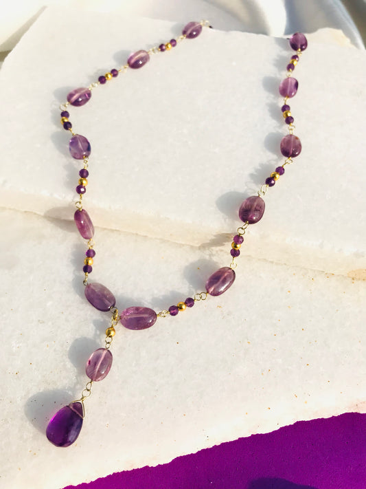 Purple Rain Lariat Necklace