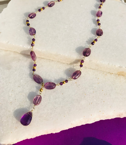 Purple Rain Lariat Necklace