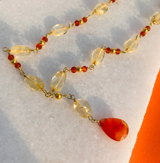 Golden Hour Lariat Necklace