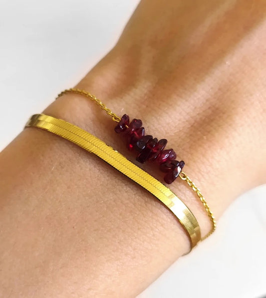 Raw Garnet Bracelet