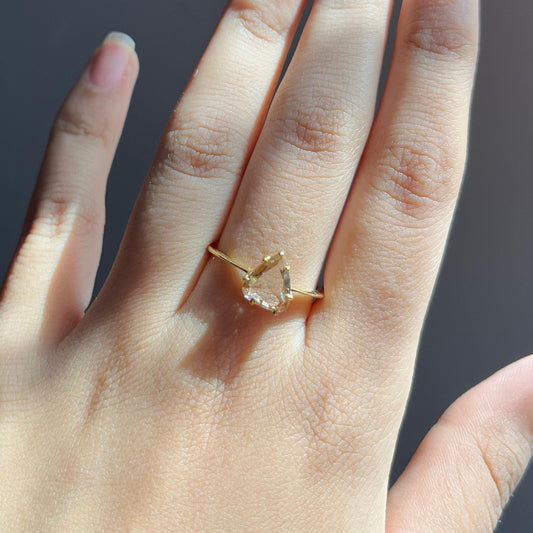 14K Gold Rose Cut Diamond Ring