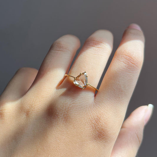 14K Gold Rose Cut Diamond Ring
