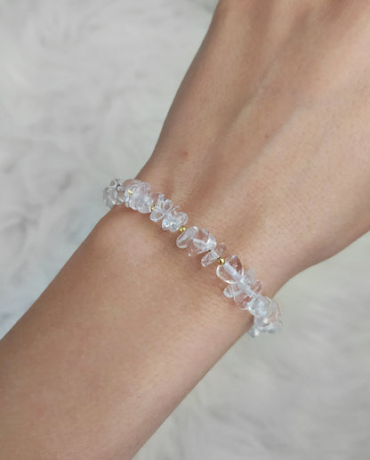 Raw Clear Quartz Beaded Bracelet