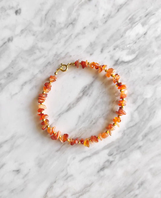 Raw Carnelian Beaded Bracelet