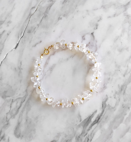 Raw Clear Quartz Beaded Bracelet