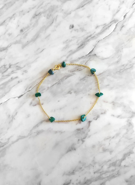 Raw Malachite Chain Bracelet