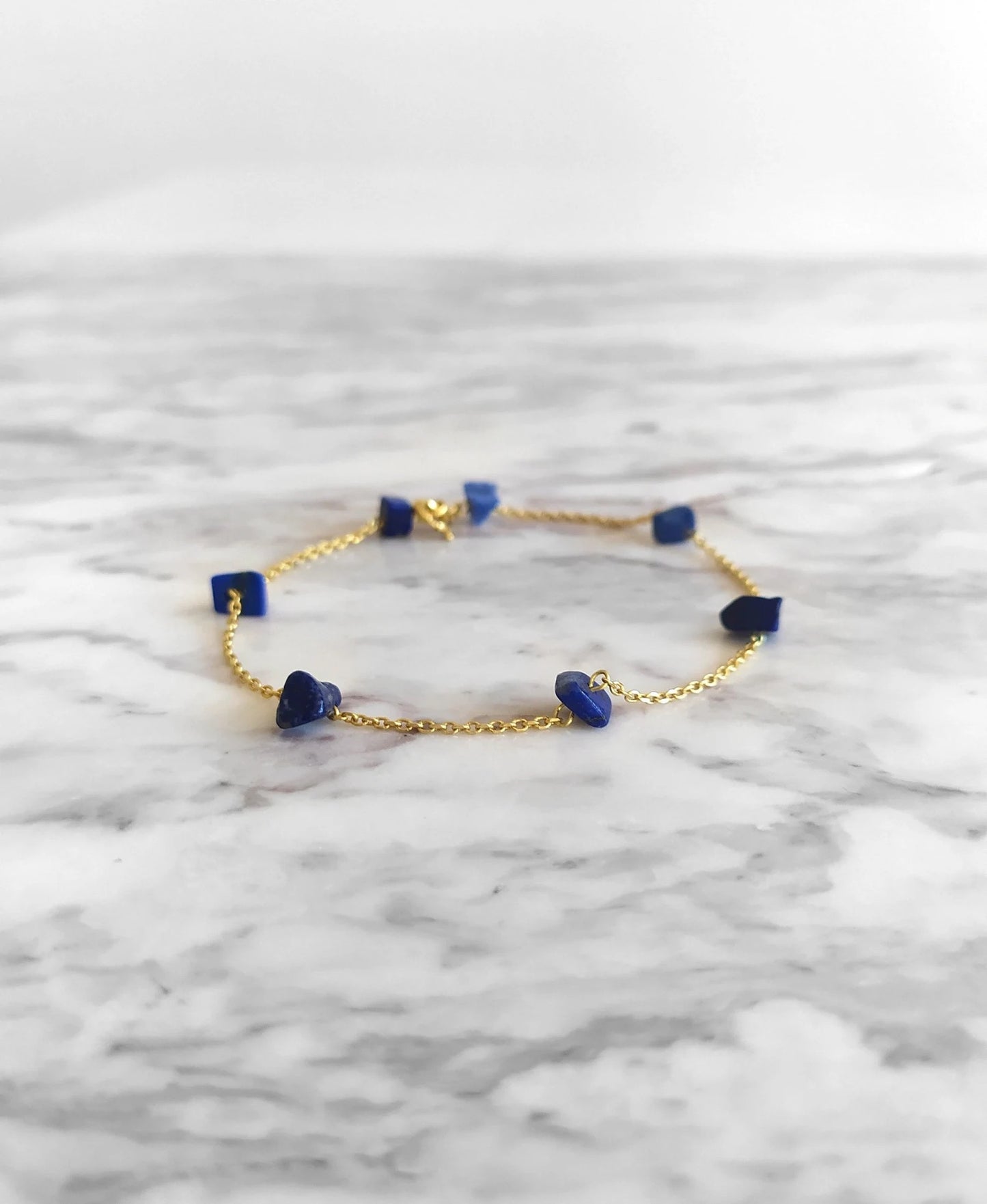 Raw Lapis Lazuli Chain Bracelet