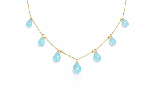 Blue Chalcedony Necklace - 925 Sterling Silver Jewelry