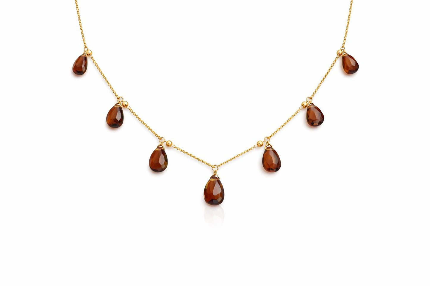 Beer Quartz Necklace - 925 Sterling Silver Jewelry