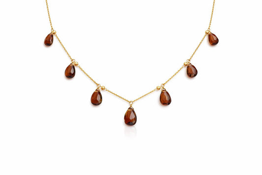 Beer Quartz Necklace - 925 Sterling Silver Jewelry