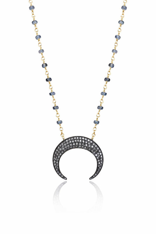 Crescent Moon Necklace - 925 Sterling Silver Jewelry